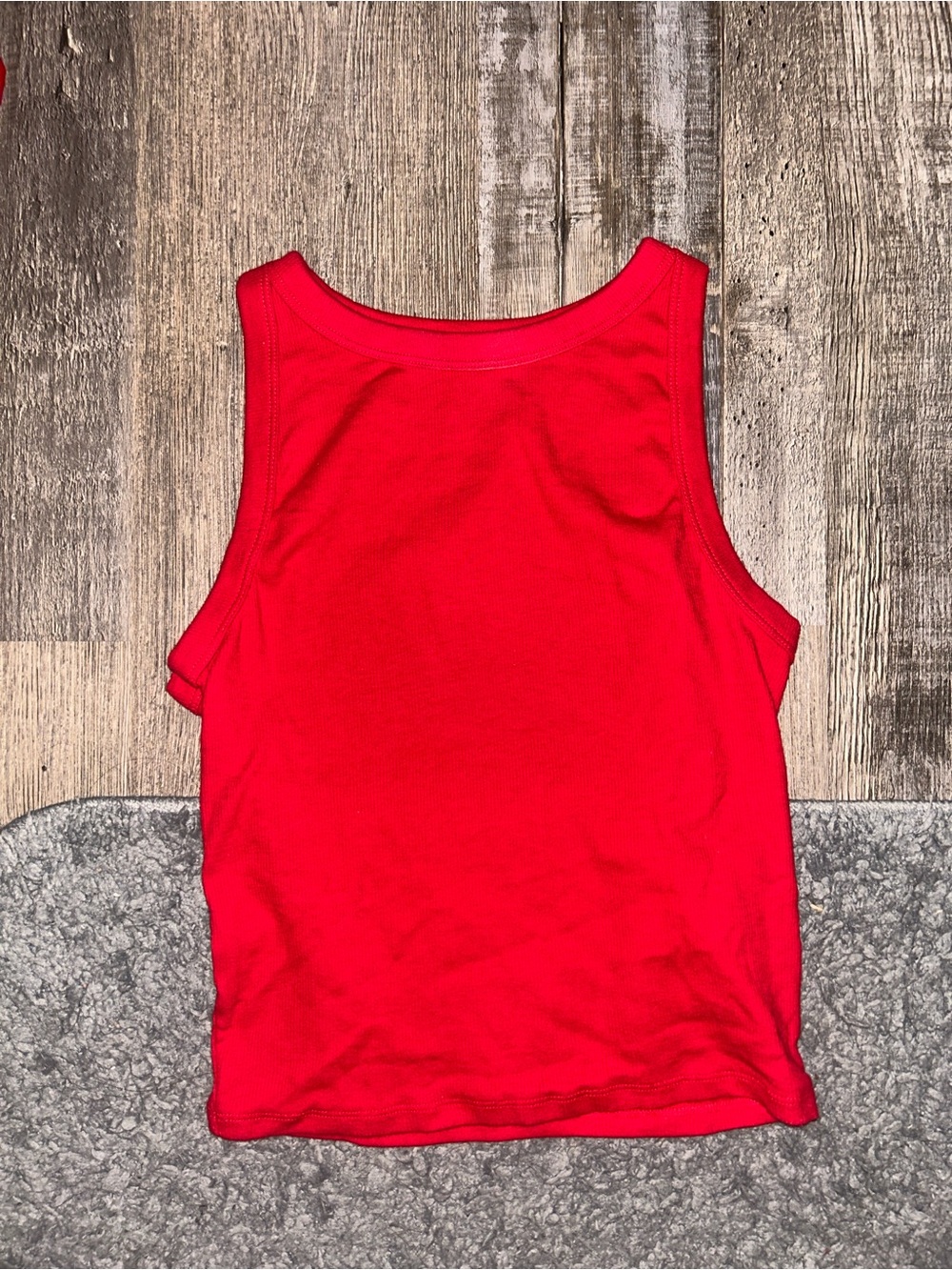 Hollister Bright Red Ribbed Tank Top